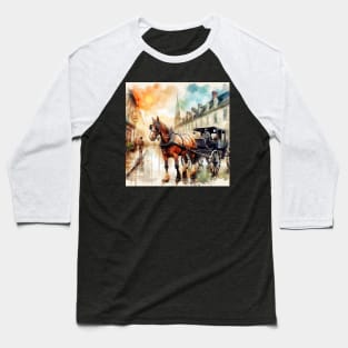 Artist illustration of an idealist town from the horse and buggy days. Baseball T-Shirt